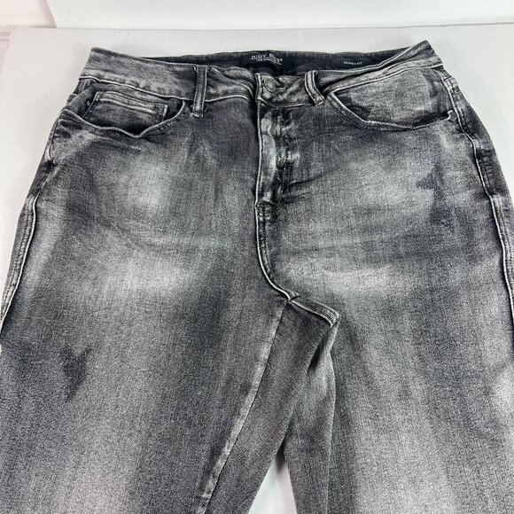Judy Blue Jeans Women's Plus 33x26* Skinny High Rise Black Raw Hem Denim Tag 16W - Picture 2 of 16